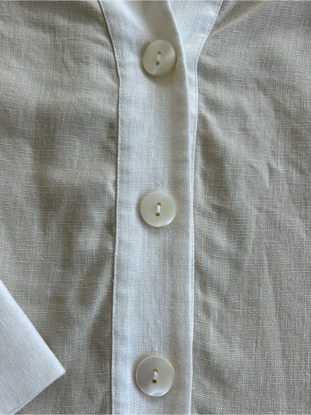 Tuckernuck Collier 100% Linen Colorblock Tunic Dress Champagne XXS
